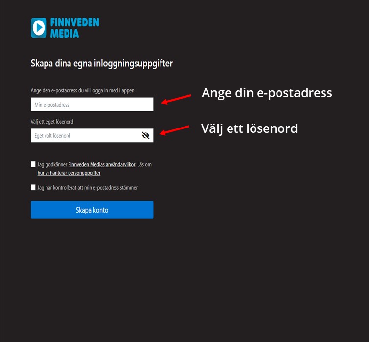 Skapa Användarkonto Finnvedenmedia Del 2